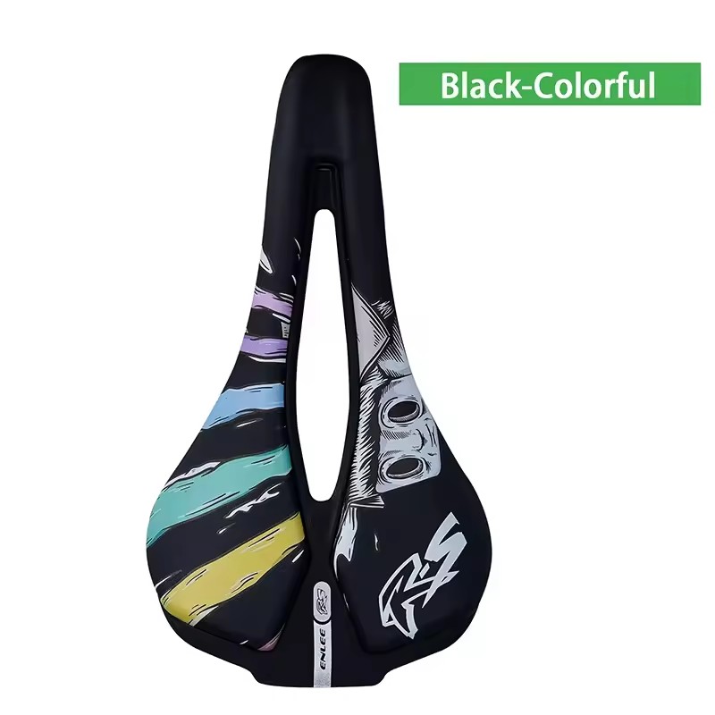 ENLEE Bike Hollow Seat EVA Breathable Waterproof Bicycle Saddle Wear-resistant Graffiti Bike Cushion Comfortable bicycle saddle