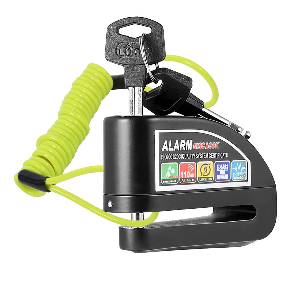 110db Alarming System Waterproof Motorcycle Lock  Alarm Disc Brake Lock