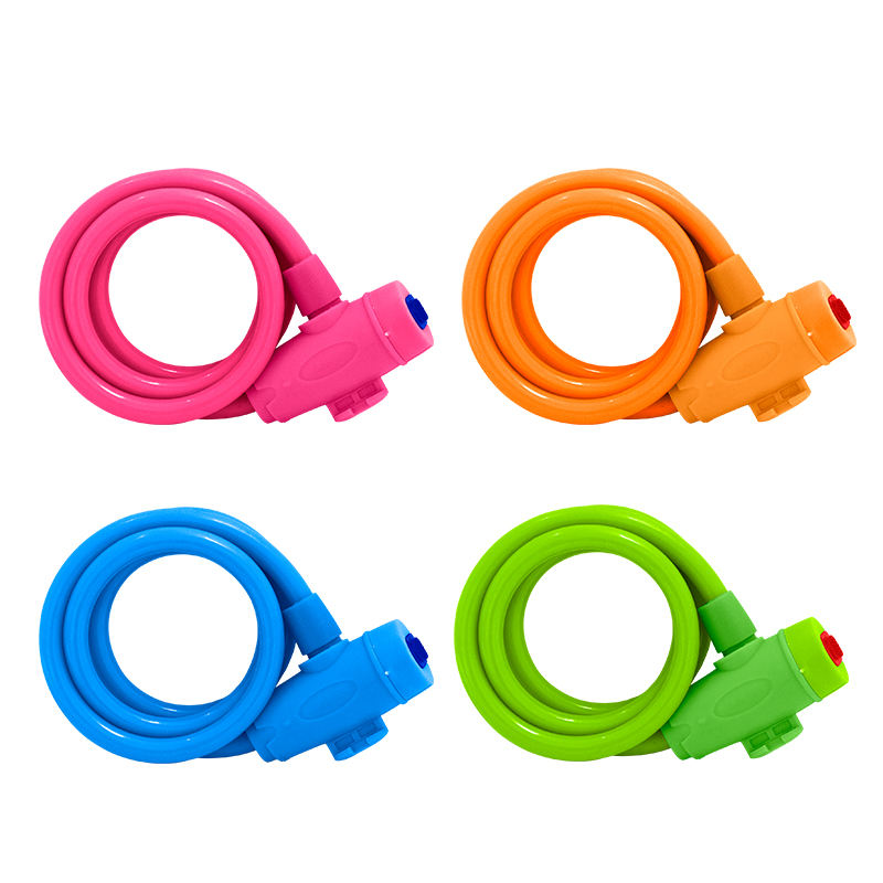 OEM PVC Coated 10*1100mm Key Wire Cable Lock Motorcycle E-Scooter Bike Bicycle Accessories Lock