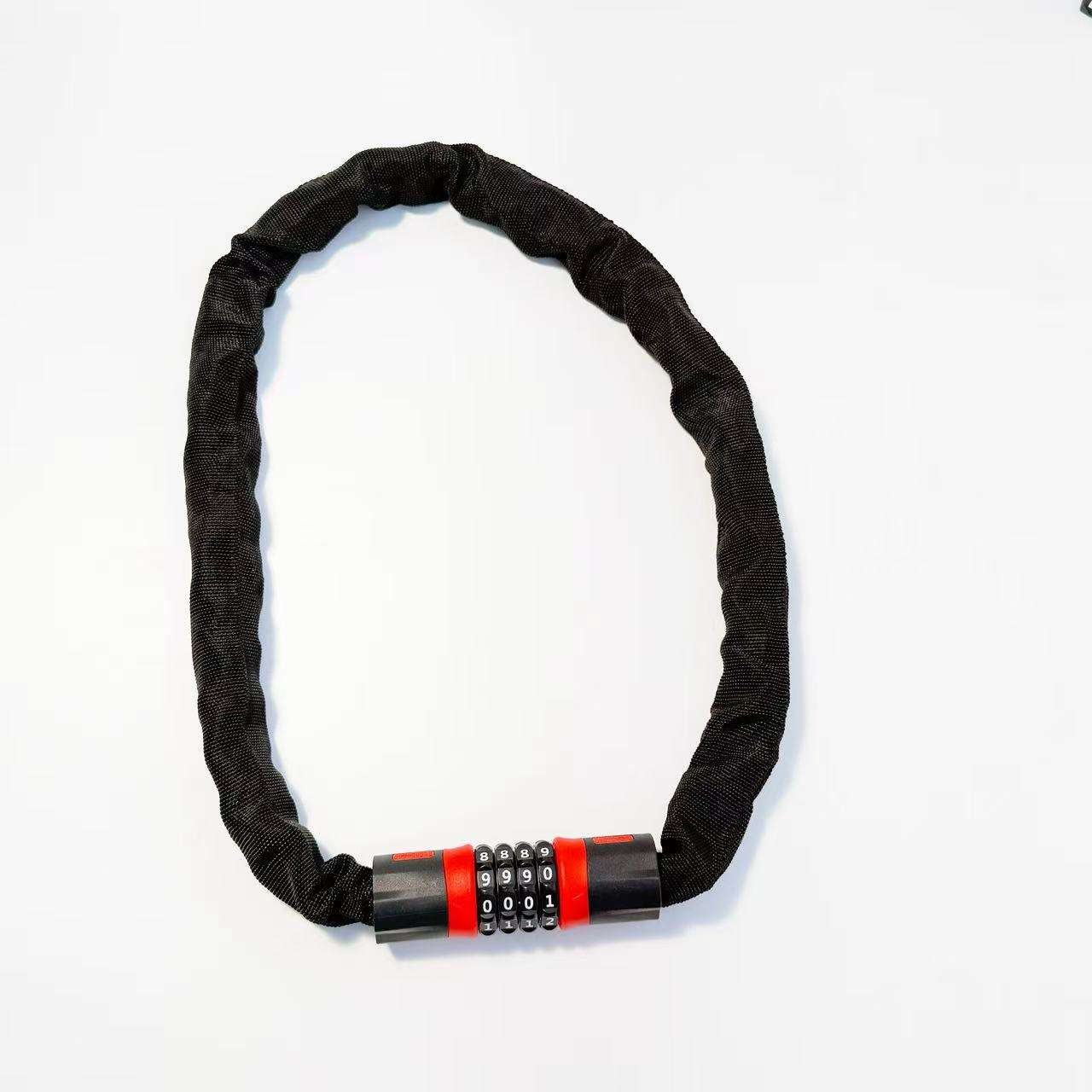 KONO Brand Wholesale of  6*1000mm OEM 4 Digit Combination Iron Zinc Alloy Chain Lock  for Motorcycle & Bicycle