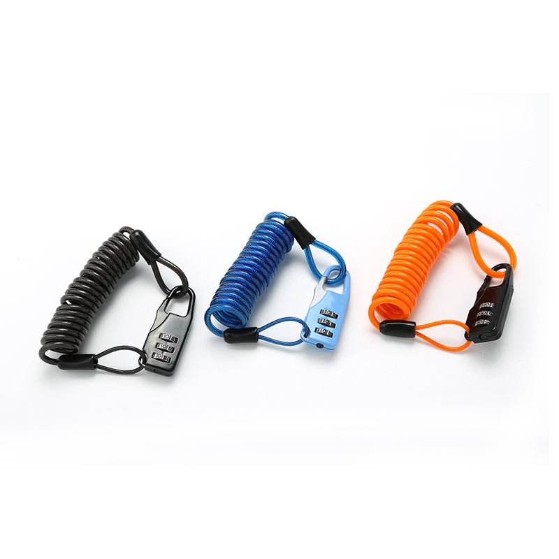 password Steel Cable lock 4*120cm Bicycle Helmet Lock for Theft Prevention and Security 